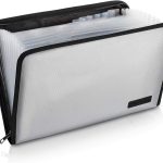 Fireproof File Folder Fireproof Fire and Water Resistant Money Document Bag with A4 Size 13 Pockets Zipper Closure Non-Itchy Silicone Coated Portable Filing Organizer Pouch(14.3" x 9.8")